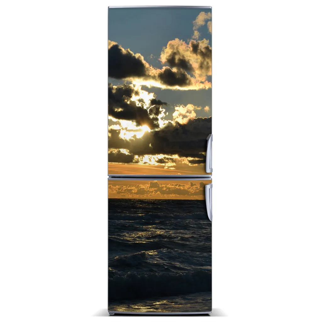 Tulup Kühlschrankdekoration - Magnetmatte - 60 cm x 180 cm - Magnet auf dem Kühlschrank - Sonnenuntergang Meer